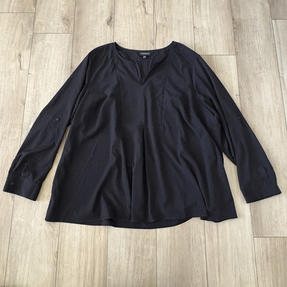 Lane Bryant Women's Size‎ 26/28 Black Flowy Long Sleeve Blouse Top